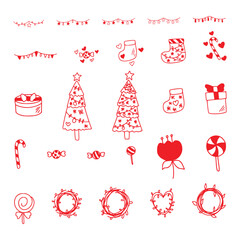 christmas vector icons new year decoration illustration of xmas christians