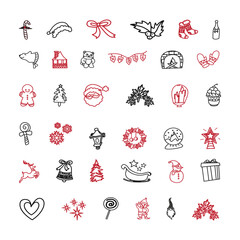 christmas element collection, set of christmas elements, set of christmas elements, christmas element collection christmas vector icons new year decoration 