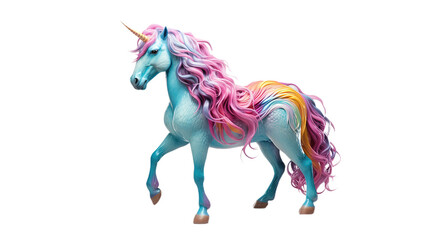 Colorful unicorn. Isolated on Transparent background.