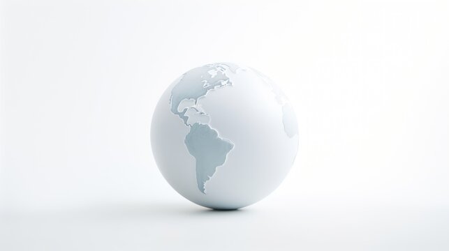  a white egg with a map of the world painted on it's side in front of a white background.