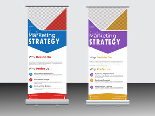 Creative business roll up banner design template.
