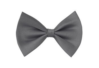 Gray Bow Tie Gray ribbon bow isolation on white background