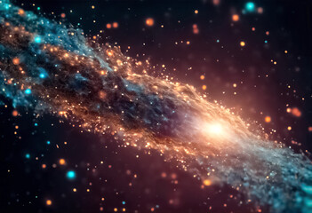 Fototapeta na wymiar Coda di Cometa- Viaggio Stellare tra le Galassie