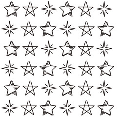 Obraz premium Star shapes hand drawn background Vector