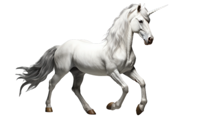 White unicorn. Isolated on Transparent background.