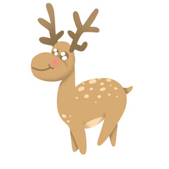 christmas reindeer with red nose