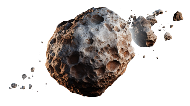 A meteor. Isolated on Transparent background.	