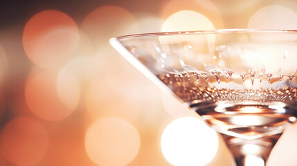 Closeup of the rim of a crystal martini glass, highlighting its thinness and precision in crafting.
