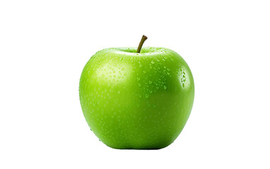 Green Apple Against Transparent Backdrop