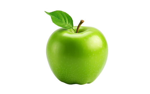Green Apple on Transparent Background