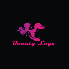 beauty hair and makeup salon logo design vector
