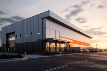 Fototapeta na wymiar a big modern goods inventory storage shipping delivery logistics warehouse