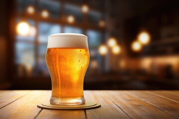 Craft Beer Delight: A Perfect Pint in a Warm Pub Setting