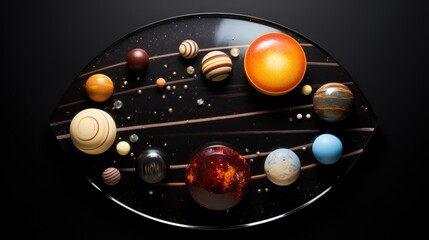  a picture of a solar system with all the planets in the solar system and the sun in the middle of the solar system.