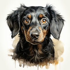 watercolor Dachshund clipart, Generative Ai