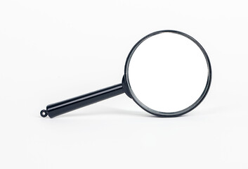 Magnifying glass, lens, loupe. Analysis, scrutiny concept