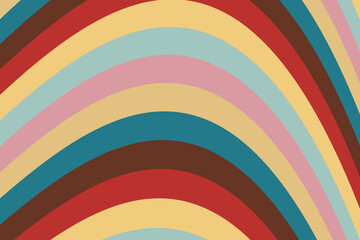 Fototapeta premium Retro groovy background. Abstract colourful wavy shapes design. Vector illustration