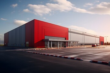 Fototapeta na wymiar a big modern goods inventory storage shipping delivery logistics warehouse