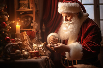Santa Claus with Christmas Gifts background