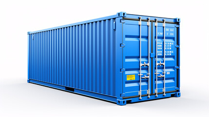 A 3D rendering of an isolated cargo container being filled on a white background.