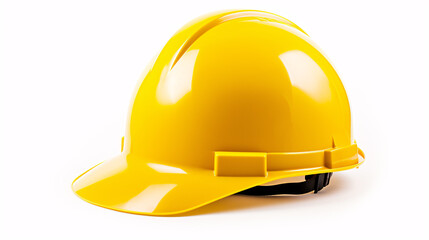 A Construction Helmet, isolated on a white surface, is expertly depicted.