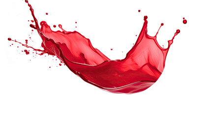 Red splash of juice. Isolated on Transparent background.