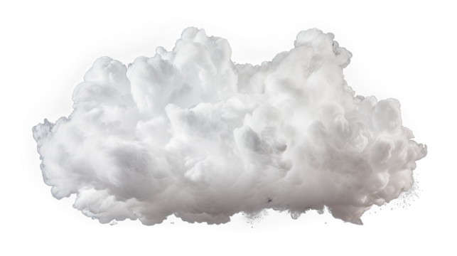 White cloud. Isolated on Transparent background.