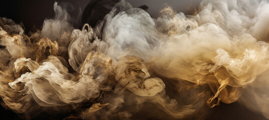 Golden and silver wave cloud. The smoke color spreads harmoniously,