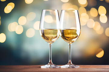 Two champagne glasses on light background. Generative AI
two glasses of champagne and glass

