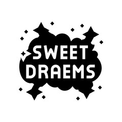 sweet dreams sleep night glyph icon vector. sweet dreams sleep night sign. isolated symbol illustration