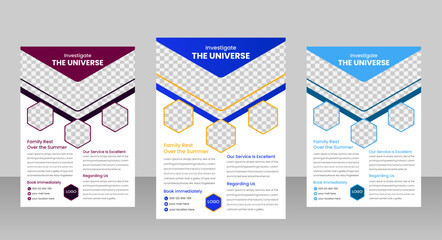 Medical Healthcare Business Flyer with Red and Blue Accents.Medical flyer template and Corporate healthcare a4 flyer design template or leaflet.
