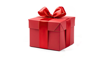 Obraz premium Red gift box. Isolated on Transparent background.