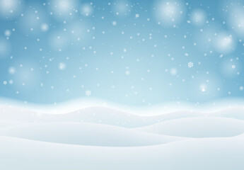 Winter Banner And Snowflaks And Snow