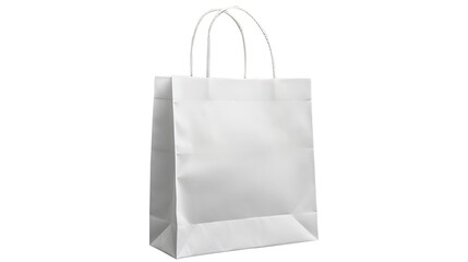 White blank shopping paper bag. Isolated on Transparent background.