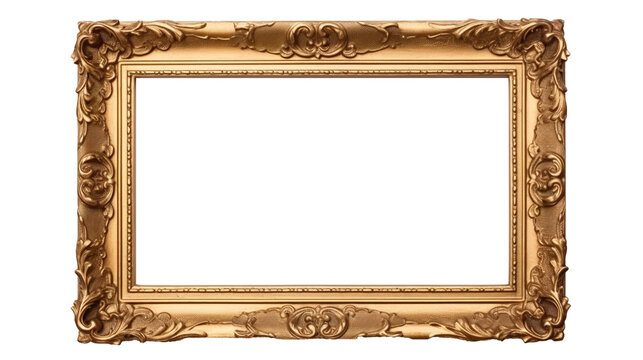 A vintage picture frame isolated on transparent background, Created with Generative Ai technology.