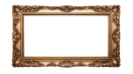 A vintage picture frame isolated on transparent background, Created with Generative Ai technology.