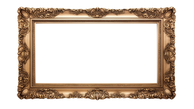 A vintage picture frame isolated on transparent background, Created with Generative Ai technology.