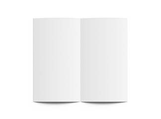 Blank Half Fold 4,5x8 brochure render on transparent background to present your design