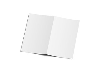 Blank Half Fold 4,5x8 brochure render on transparent background to present your design