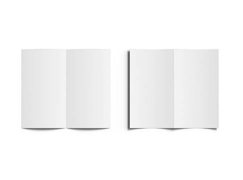 Blank Half Fold 4,5x8 brochure render on transparent background to present your design