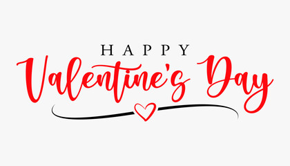 Happy Valentine's day text lettering typography poster background Vector illustration.