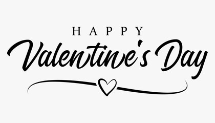 Happy Valentine's day text lettering typography poster background Vector illustration. - obrazy, fototapety, plakaty