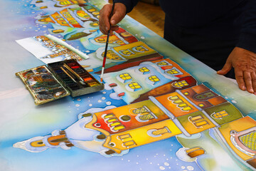 The animator draws the characters of cartoons, comics or puppet shows. Festive Christmas motifs....