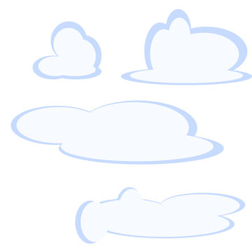 Cloud. Vector image. Graphic resource on a transparent background for creativity