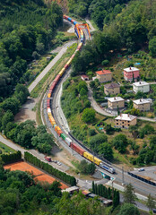traffic on highway train