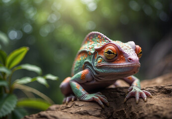 Fototapeta premium chameleon, in the wild, natural habitat.