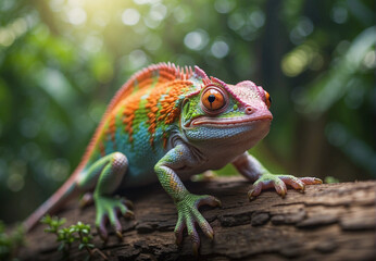 Obraz premium chameleon, in the wild, natural habitat.