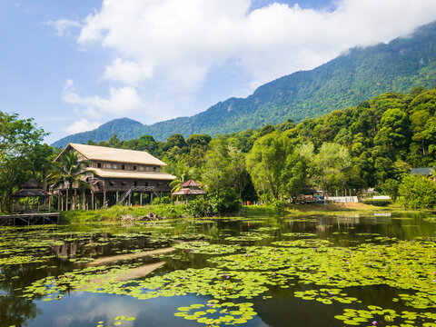 Sarawak Cultural Village in Kuching, Malaysia. Sarawak Cultural Village is a popular touristic destination in Borneo, Malaysia
