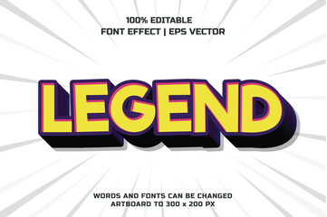 Legend editable vector text style effect.