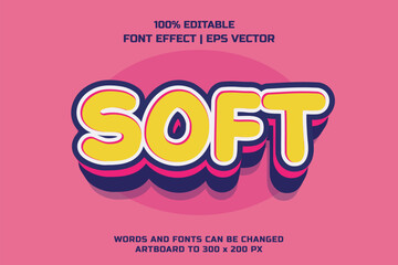 Soft 3d editable vector text style effect